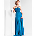 Sheath/Column One Shoulder Floor-length Chiffon Evening Dress