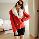 Women's Wool Jacket with Fur Collar