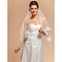 Nice One-tier Elbow Wedding Veil With Lace Applique Edge