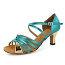 Satinato donne personalizzate una Ankle Strap latino / sala da ballo Scarpe da ballo