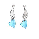 Women's Sweet Wings with Hearts Crystal Earrings