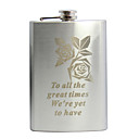 Gepersonaliseerde Rose Design RVS 9-oz Flask