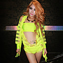 Sexy Cool Grüne Fluoreszenz Lycra Gymnastikanzug Hip-Hop-Uniform (2 Stück)