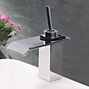 Contemporáneo de acero inoxidable cromado Water Fall baño grifo del fregadero