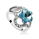 Precioso diseño de la estrella de platino anillo de cristal plateado (más colores)