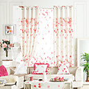 (Due pannelli) romantico rose stampate sipario risparmio energetico set con perline