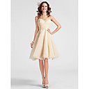 A-line Sweetheart Knee-length Organza Cocktail Dress
