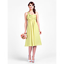 A-line One Shoulder Knee-length Chiffon Bridesmaid Dress