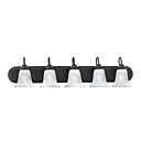 200W Transitional Wall Light with 5 Lights and Etched Glass Shades