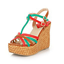 Moda similpelle con zeppa tacco sandali con fibbia party / scarpe da sera (più colori)