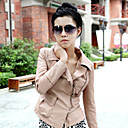 Long Sleeve Turndown Collar PU Casual/Party Jacket(More Colors)