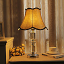 40W Traditional Table Light with Crystal Lamp Pole and Fabric Shade