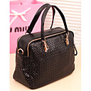 Women's Black Euramerican Fashion Woven Chain Hobo