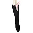 Black Cotton Sweet Lolita Socks with Pink Ribbon