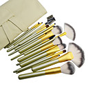 18PCS High Quality Professional Green Tube Cosmetic Brush Set