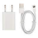 Plugue AC carregador de parede da UE com Cabo relâmpago 100 centímetros para o iPhone 5, iPod (AC110-240V, 1A)