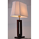 60W Contemporary Table Light with Trapezoid Fabric Shade and Painting Wood Lamp Pole