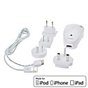 CAPDASE adaptador de energia USB e cabo com a Universal Plug AC para o iPhone, iPad, iPod (MFi Certificado)
