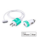 3-in-1 USB Charger Kit VK002 mit iPhone 4 Kabel 1,2 m für iPhone, iPad und vieles mehr (MFi License)