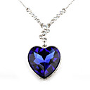 Mode d'alliage de collier en cristal de modèle de coeur