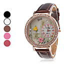 Unisex DIY Blume Stil PU Analog Quarz-Armbanduhr (verschiedene Farben)