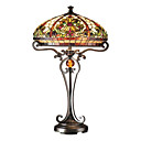 60W Elegant Tiffany Glass Light with Resin Stand