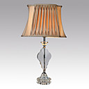 40W Graceful Table Light with Crystal Lamp Body and Pleated Fabric Shade