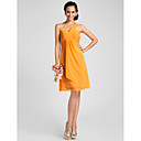 A-line One Shoulder Knee-length Chiffon Bridesmaid Dress