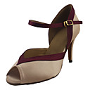 Customized Women's Satin Ankle Strap Latin / Ballroom Performance Dance Shoes