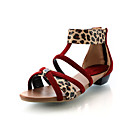 Leatherette Low Heel Sandals With Zipper Party / Evening Shoes (More Colors)