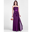 Sheath/Column Strtapless Floor-length Chiffon Bridesmaid Dresses