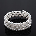  rhinestone senhoras chiques 'pulseira vertente / tênis em branco pérola