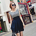 Damen Navy Chiffon-Kleid