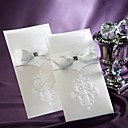 Vintage White Flor-de-lis Wedding Invitation With Insert (Set of 50)