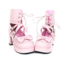 Fatte a mano Cuoio 7,5 centimetri tacco alto Scarpe Sweet Lolita con Cavigliere