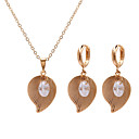 belle zircone cubique en plaqué or 14k mis en bijoux de mariage y compris le collier et boucles d'oreilles