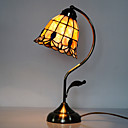40W Tiffany Table Light with Stained Glass Shade in Arc Arm Style