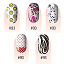 28PCS 3D ultrafino de la cubierta completa Nail Stickers S1 Series No.2 (colores surtidos)