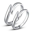 Brilhando 925 casais Sterling Prata Anéis