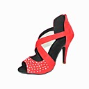 Suede Ankle Strap personnalisés Femmes latine / danse de salon des chaussures avec des strass (plus de couleurs)
