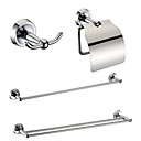 Chrome Finition Sets Accessoires salle de bains (Inclure les patères, porte-rouleau de papier toilette, 2 porte-serviettes - Laiton)