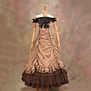 Ärmellose bodenlangen Satin Coffee Cotton Aristocrat Lolita Kleid