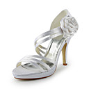 Gorgeous Satin Stiletto Heel Sandals With Flower Wedding Shoes (More Colors)