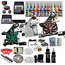 3 Guns Tattoo Kits with Dual Output LCD Power and 20 Color Ink+2 Black Ink