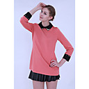 FOURMA Rivet Décor Color Block Longue chemise comme la robe