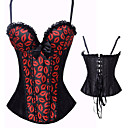 Black and Red Lip Marks Cotton Punk Lolita Corset