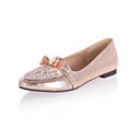 Elegante couro salto plana fechada toe com bowknot / Rhinestone sapatos lua de mel (mais cores)