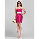 Sheath/Column Strapless Short/Mini Taffeta Bridesmaid Dress