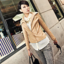 Women's Basic PU Short Slim Jacket