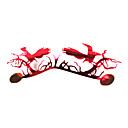 1 Pair Paper-Cut Art Handmade False Eyelash Red Garish NO.19